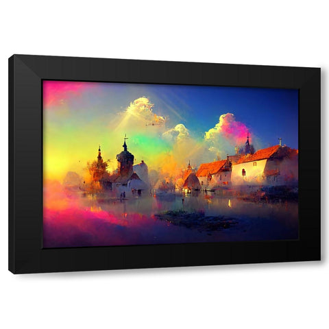 D005 Medieval Landscapes Black Modern Wood Framed Art Print by Heere, Ray