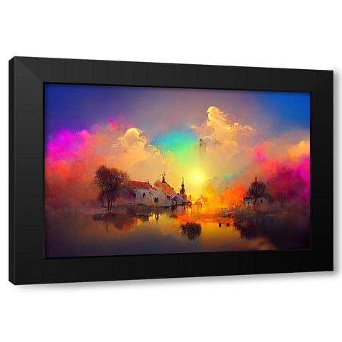 D006 Medieval Landscapes Black Modern Wood Framed Art Print with Double Matting by Heere, Ray