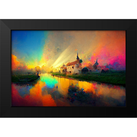 D007 Medieval Landscapes Black Modern Wood Framed Art Print by Heere, Ray