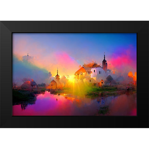 D008 Medieval Landscapes Black Modern Wood Framed Art Print by Heere, Ray