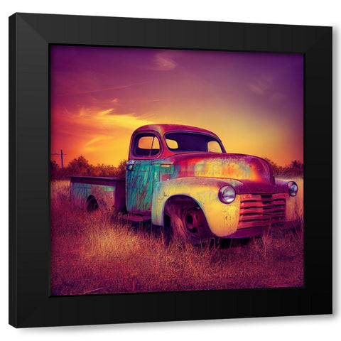F005 Route 66 Black Modern Wood Framed Art Print by Heere, Ray
