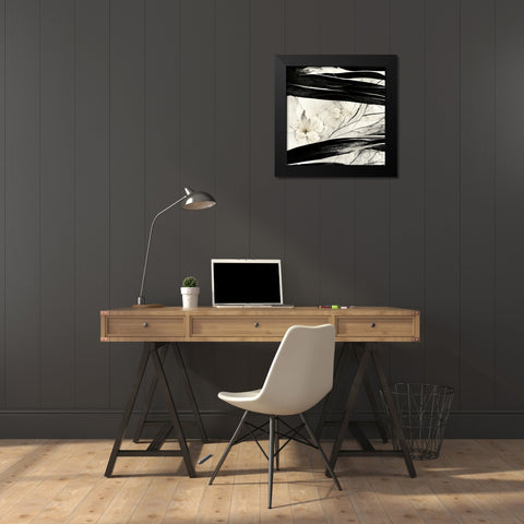 B017 Flowers Black White Black Modern Wood Framed Art Print by Heere, Ray