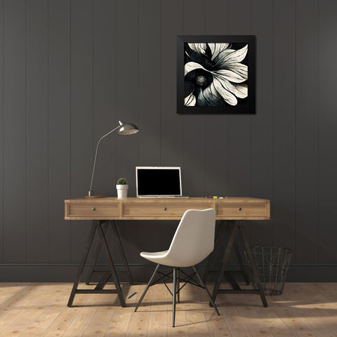 B018 Flowers Black White Black Modern Wood Framed Art Print by Heere, Ray