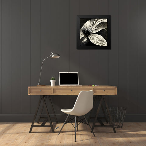 B022 Flowers Black White Black Modern Wood Framed Art Print by Heere, Ray
