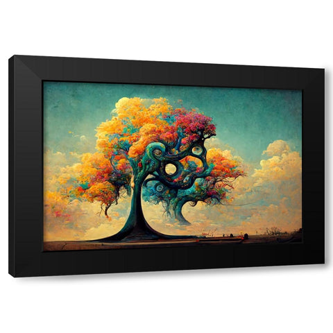 A046 Tree Of Life Black Modern Wood Framed Art Print with Double Matting by Heere, Ray