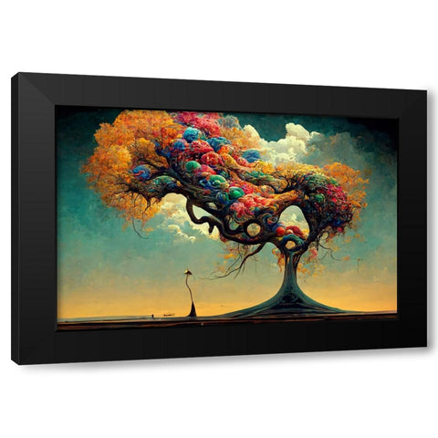 A047 Tree Of Life Black Modern Wood Framed Art Print with Double Matting by Heere, Ray