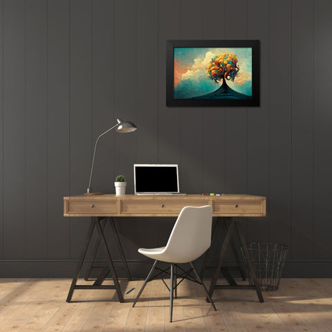 A055 Tree Of Life Black Modern Wood Framed Art Print by Heere, Ray