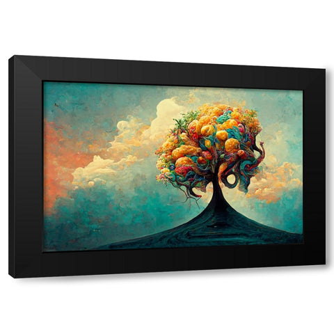 A055 Tree Of Life Black Modern Wood Framed Art Print by Heere, Ray