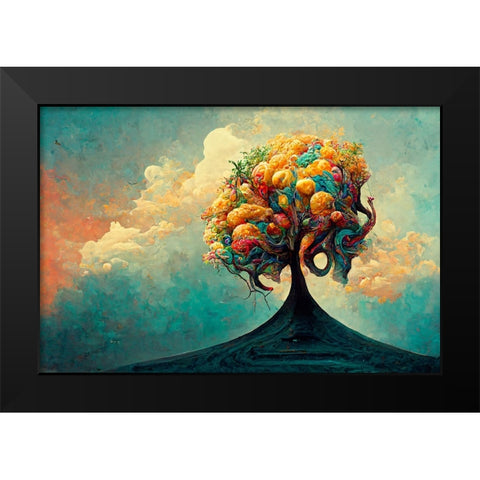 A055 Tree Of Life Black Modern Wood Framed Art Print by Heere, Ray