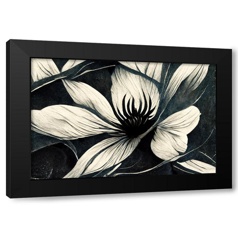 B038 Flowers Black White Black Modern Wood Framed Art Print by Heere, Ray