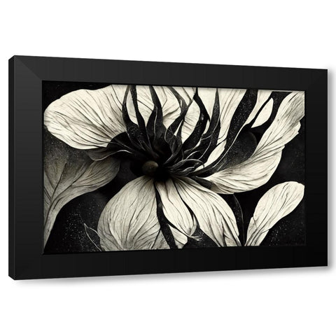 B040 Flowers Black White Black Modern Wood Framed Art Print by Heere, Ray