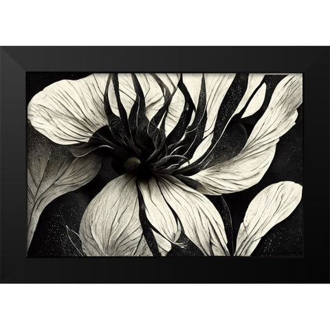B040 Flowers Black White Black Modern Wood Framed Art Print by Heere, Ray