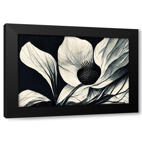 B045 Flowers Black White Black Modern Wood Framed Art Print by Heere, Ray