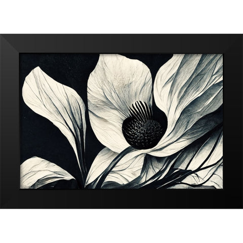 B045 Flowers Black White Black Modern Wood Framed Art Print by Heere, Ray