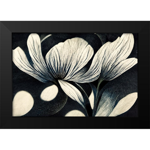 B050 Flowers Black White Black Modern Wood Framed Art Print by Heere, Ray