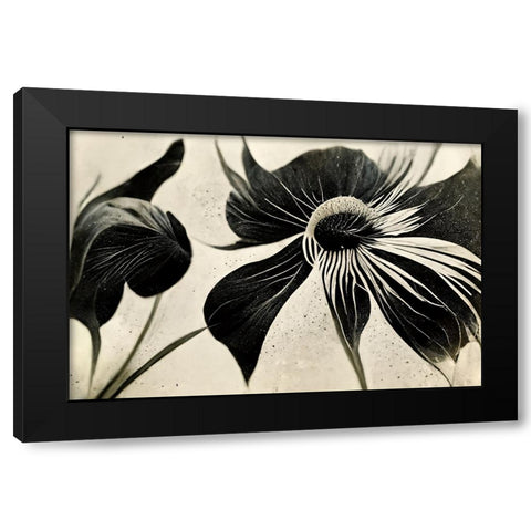 B057 Flowers Black White Black Modern Wood Framed Art Print with Double Matting by Heere, Ray