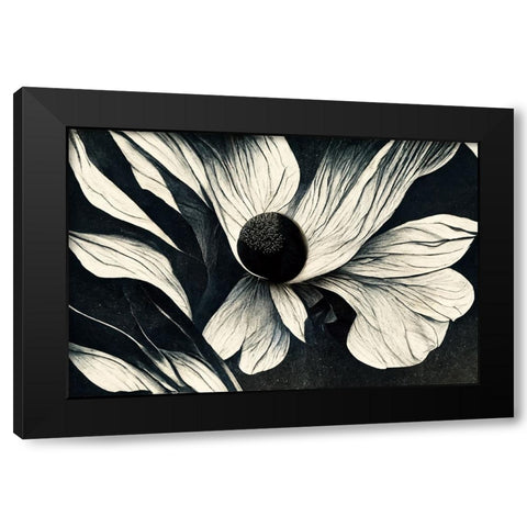 B060 Flowers Black White Black Modern Wood Framed Art Print by Heere, Ray