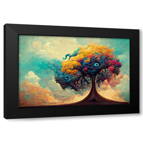A064 Tree Of Life Black Modern Wood Framed Art Print by Heere, Ray