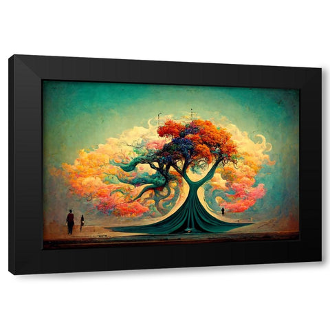 A071 Tree Of Life Black Modern Wood Framed Art Print by Heere, Ray