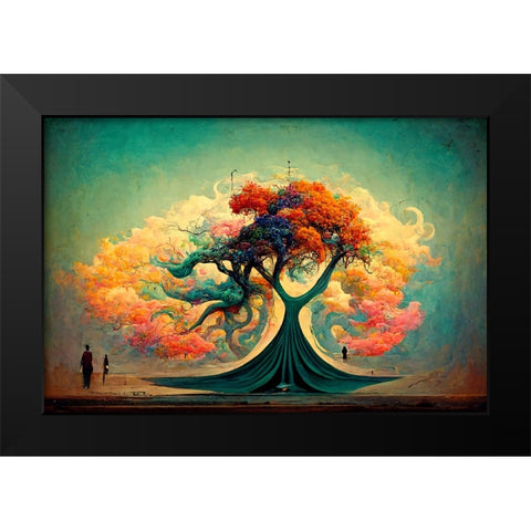 A071 Tree Of Life Black Modern Wood Framed Art Print by Heere, Ray