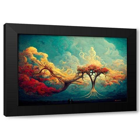 A072 Tree Of Life Black Modern Wood Framed Art Print by Heere, Ray