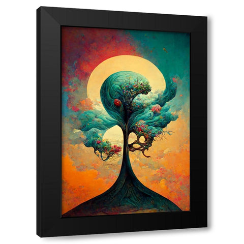 A086 Tree Of Life Black Modern Wood Framed Art Print with Double Matting by Heere, Ray