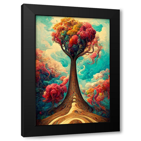A099 Tree Of Life Black Modern Wood Framed Art Print by Heere, Ray