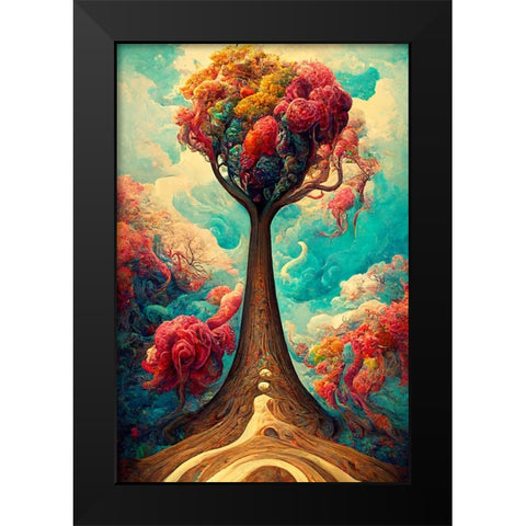 A099 Tree Of Life Black Modern Wood Framed Art Print by Heere, Ray