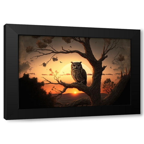 Woodland Animals 11 Black Modern Wood Framed Art Print by Heere, Ray