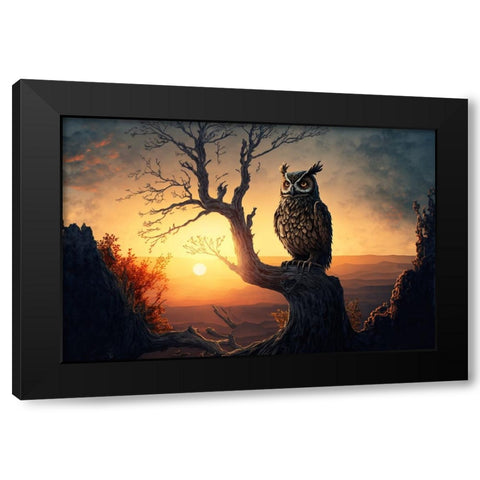 Woodland Animals 12 Black Modern Wood Framed Art Print by Heere, Ray