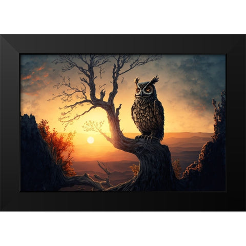 Woodland Animals 12 Black Modern Wood Framed Art Print by Heere, Ray