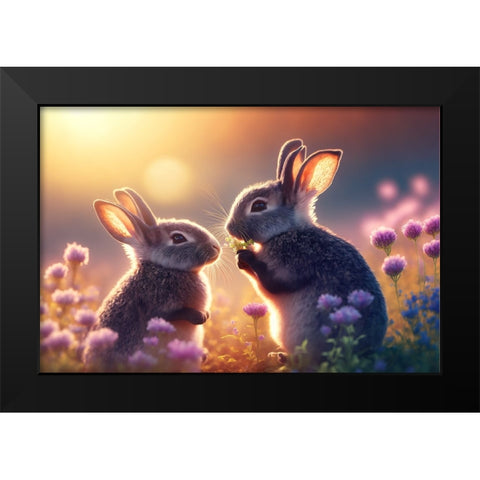 Woodland Animals 13 Black Modern Wood Framed Art Print by Heere, Ray