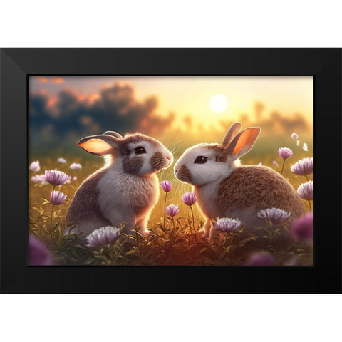 Woodland Animals 16 Black Modern Wood Framed Art Print by Heere, Ray