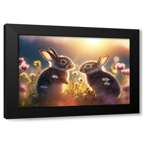 Woodland Animals 17 Black Modern Wood Framed Art Print by Heere, Ray