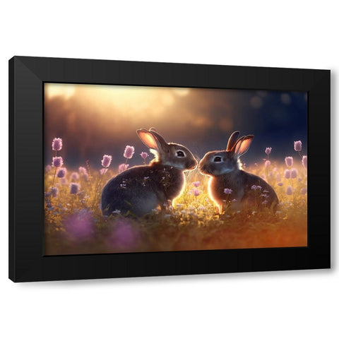 Woodland Animals 21 Black Modern Wood Framed Art Print by Heere, Ray