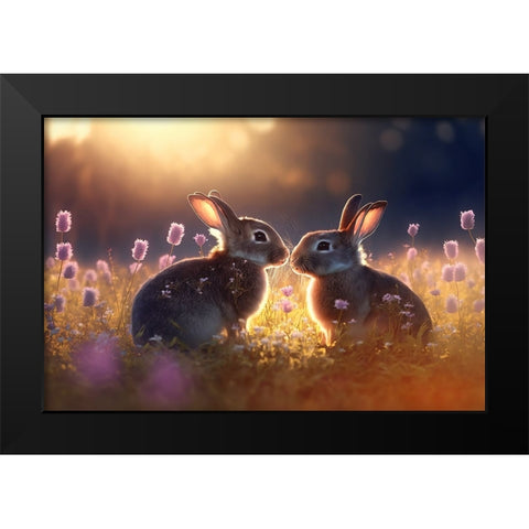 Woodland Animals 21 Black Modern Wood Framed Art Print by Heere, Ray