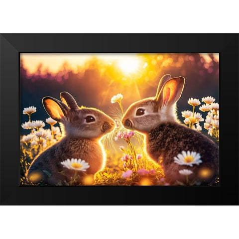 Woodland Animals 24 Black Modern Wood Framed Art Print by Heere, Ray