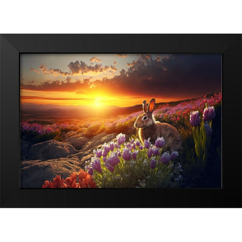 Woodland Animals 25 Black Modern Wood Framed Art Print by Heere, Ray