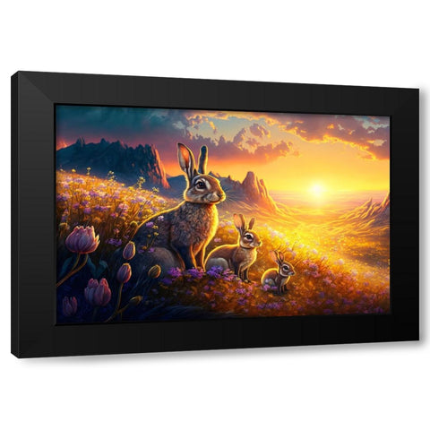 Woodland Animals 26 Black Modern Wood Framed Art Print with Double Matting by Heere, Ray