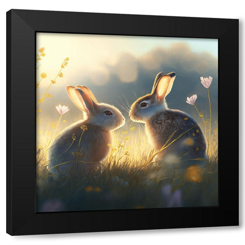 Woodland Animals 30 Black Modern Wood Framed Art Print with Double Matting by Heere, Ray