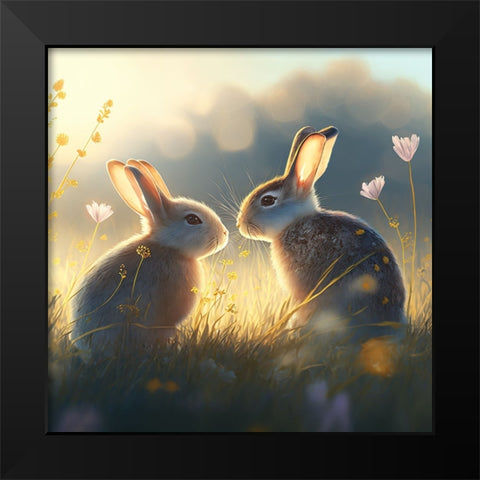 Woodland Animals 30 Black Modern Wood Framed Art Print by Heere, Ray