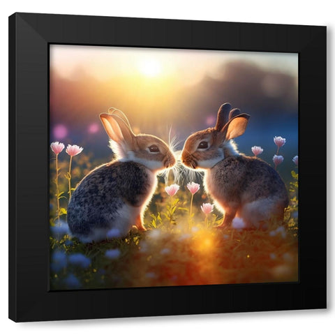 Woodland Animals 35 Black Modern Wood Framed Art Print with Double Matting by Heere, Ray
