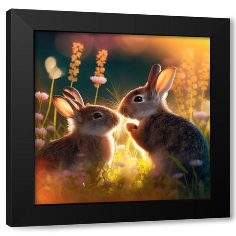Woodland Animals 36 Black Modern Wood Framed Art Print by Heere, Ray