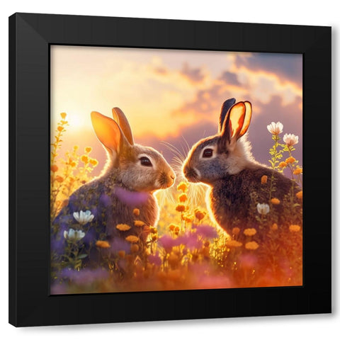Woodland Animals 38 Black Modern Wood Framed Art Print by Heere, Ray