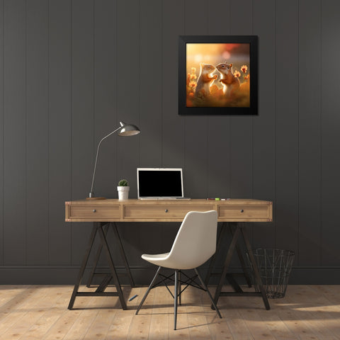 Woodland Animals 41 Black Modern Wood Framed Art Print by Heere, Ray