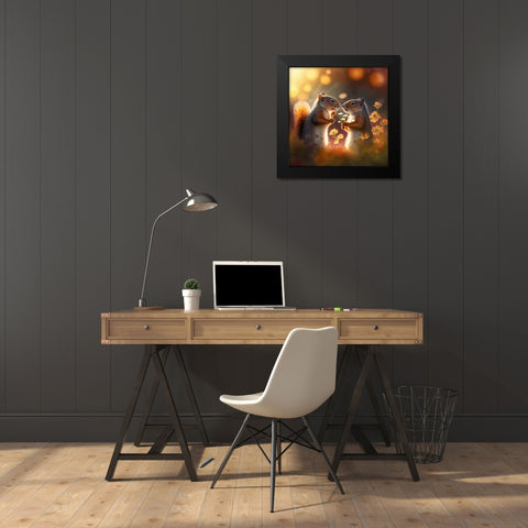 Woodland Animals 43 Black Modern Wood Framed Art Print by Heere, Ray