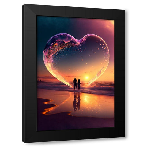 Love Is In The Air 5 Black Modern Wood Framed Art Print by Heere, Ray