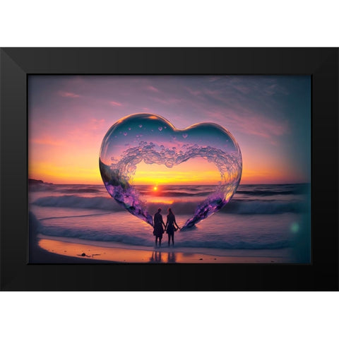Love Is In The Air 9 Black Modern Wood Framed Art Print by Heere, Ray