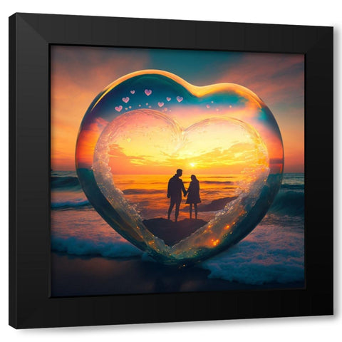 Love Is In The Air 12 Black Modern Wood Framed Art Print with Double Matting by Heere, Ray