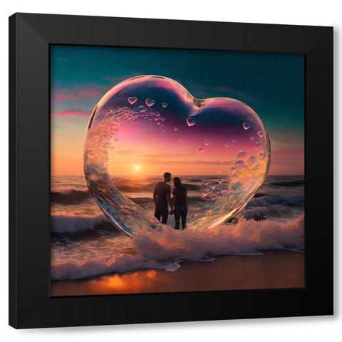 Love Is In The Air 13 Black Modern Wood Framed Art Print by Heere, Ray